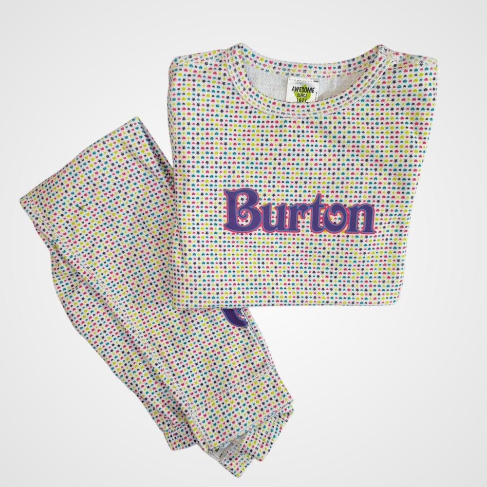 Burton Kids Dryride Base Layer Shirt With Pants Medium 10/12 Long Sleeve Multi